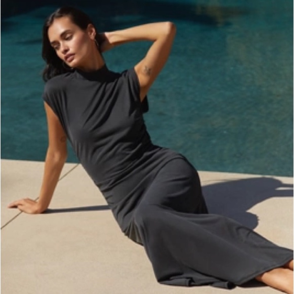 By Anthropology Turtleneck Ruched Dress